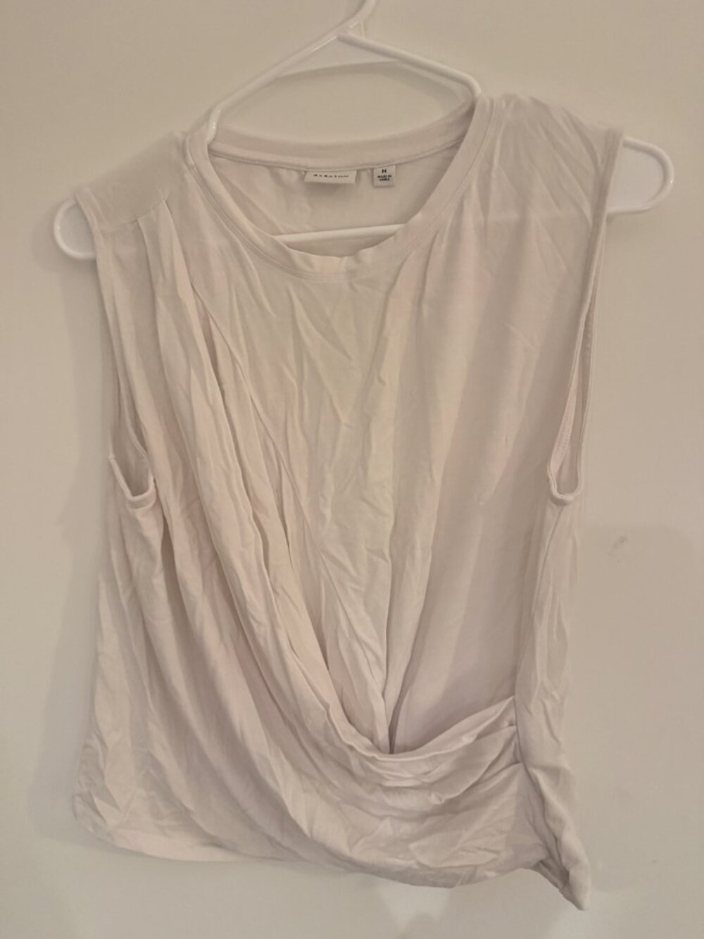 Babaton White Twist-Front Sleeveless Top — Size M